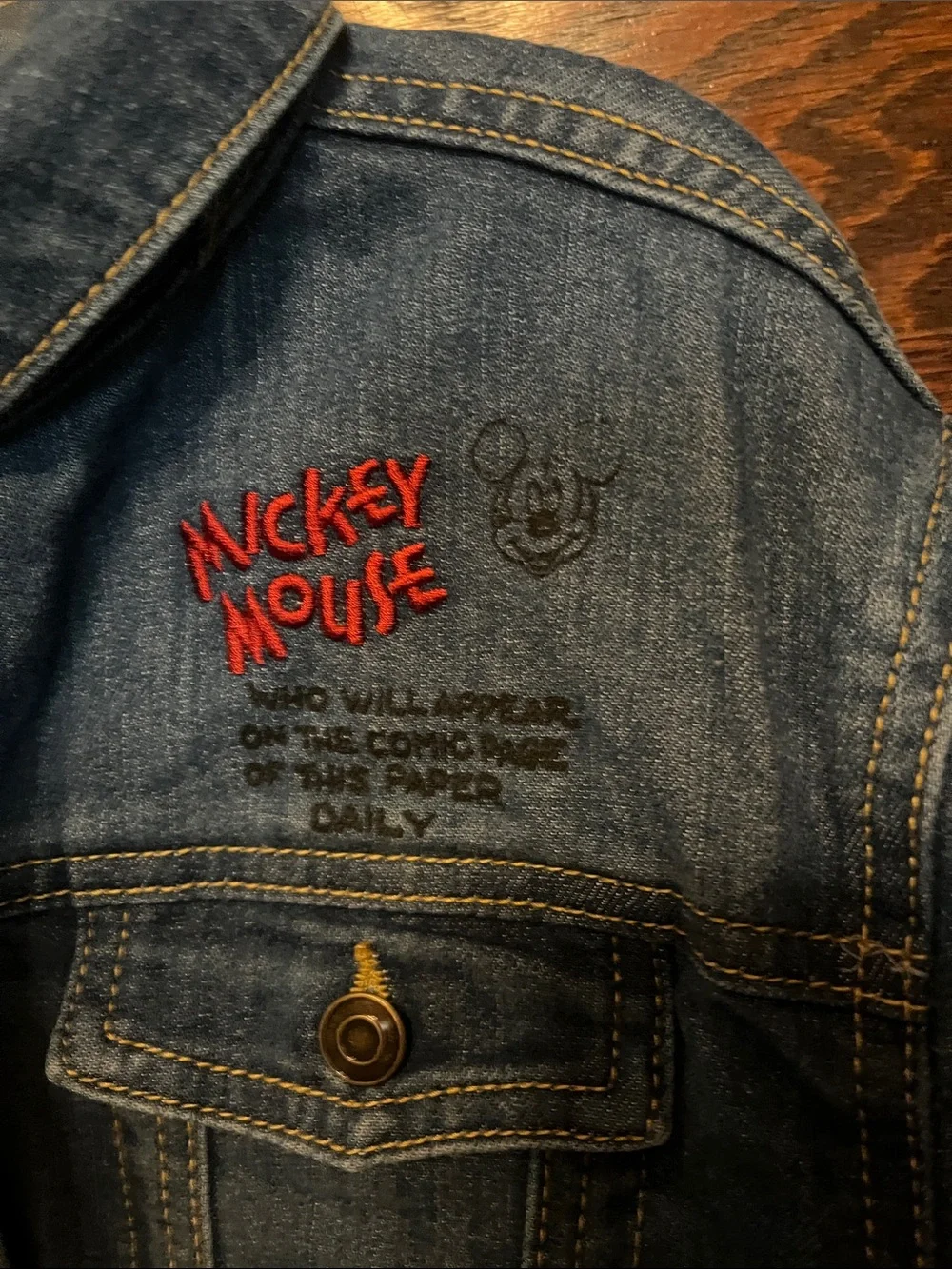Disney Blue Denim Jacket with Subtle Embroidery